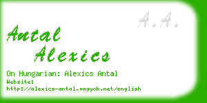 antal alexics business card